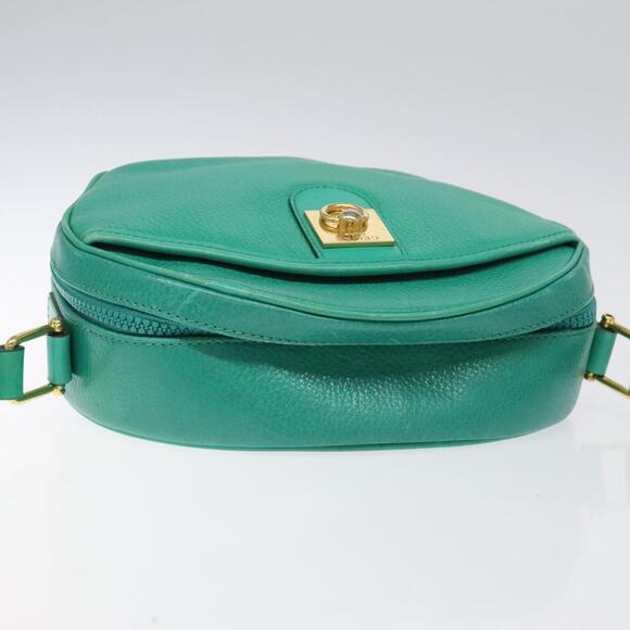 CELINE Shoulder Bag Leather Green Gold - Picture 6 of 13